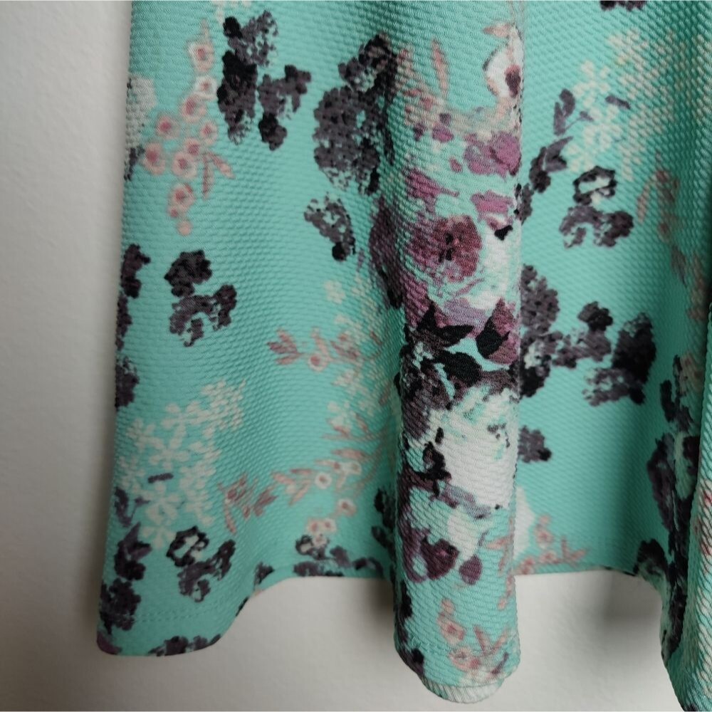 J for Justify Retro Turquoise Floral Mini Skater Dress, Size M - Picture 4 of 10